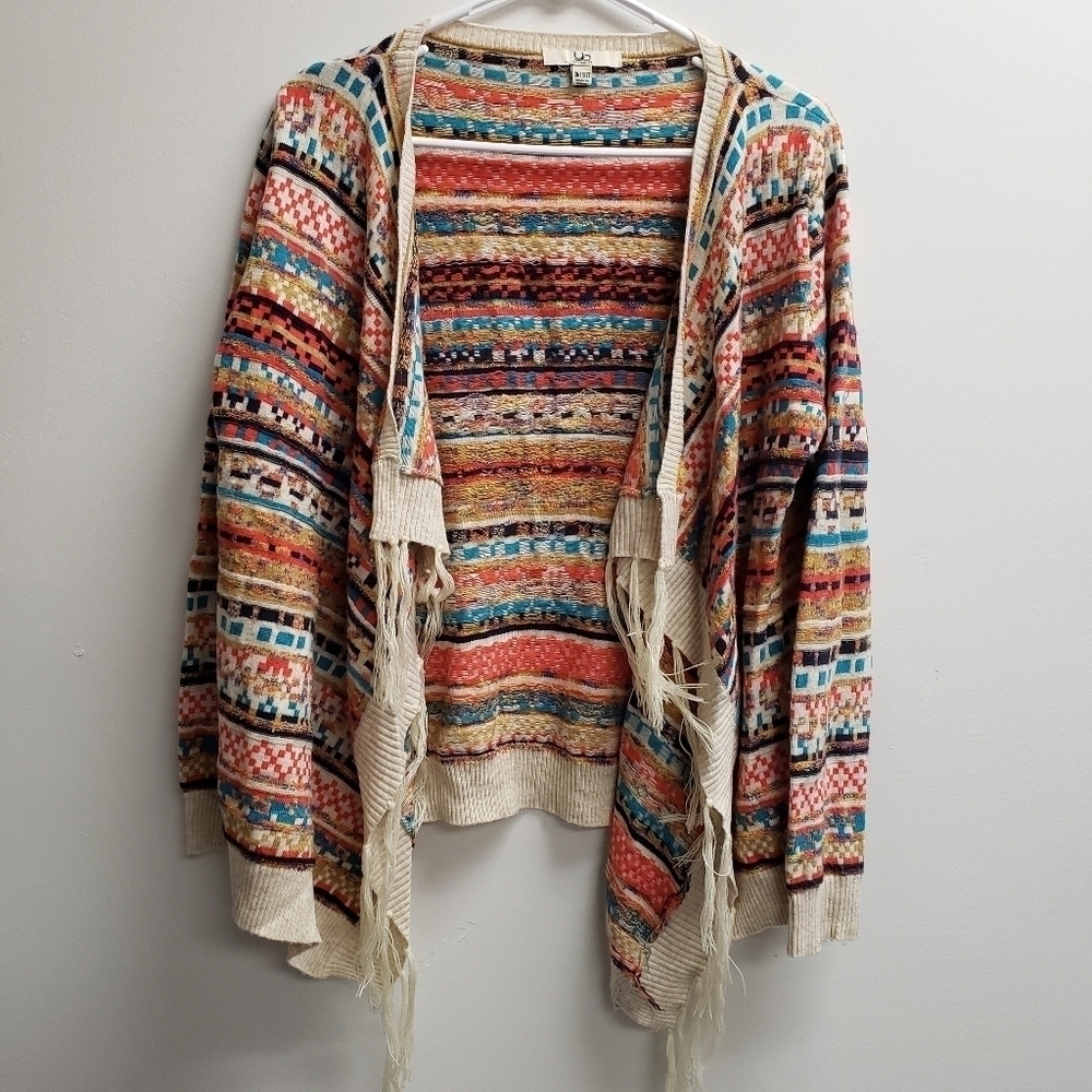 Ya Los Angeles Womens Cardigan Fringe Colorful One Size - Picture 6 of 6